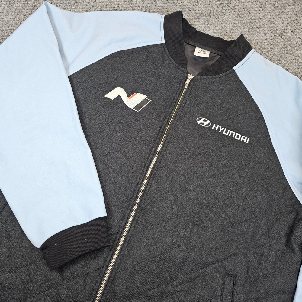 Hyundai N Performance Bomber Jacket XXL Grey Blue Quilted Full Zip Mens
